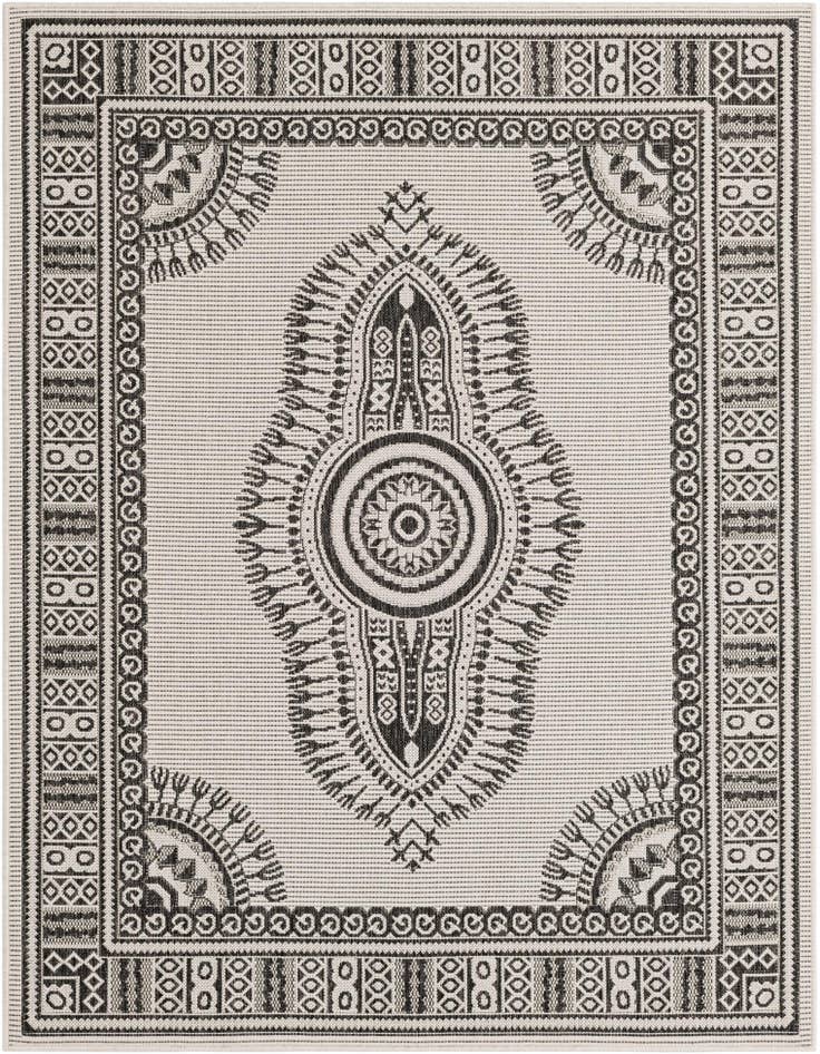 Detail image of 5' 3 x 7' Easy-Clean Traditional Indoor / Outdoor Rug