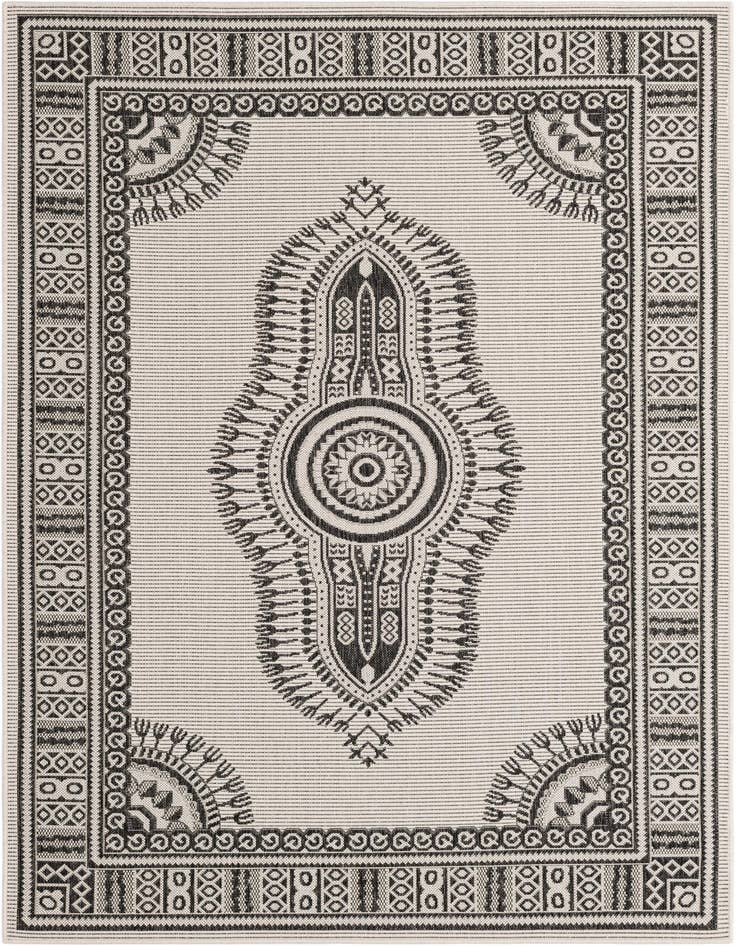 Detail image of 5' 3 x 8' Easy-Clean Traditional Indoor / Outdoor Rug