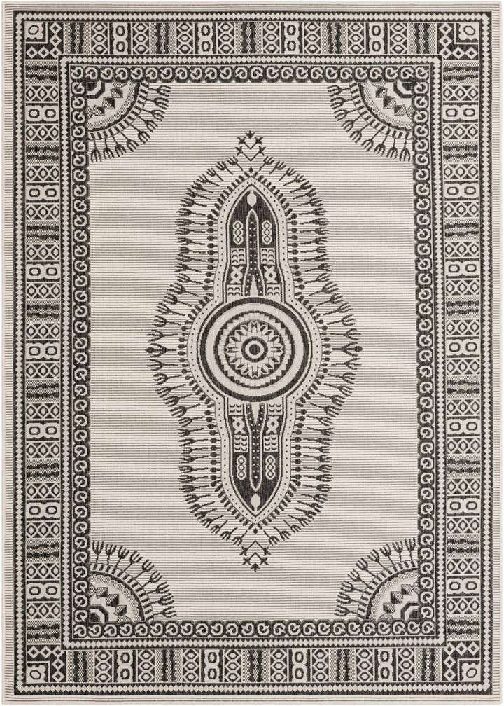 6' x 9' Easy-Clean Traditional Indoor / Outdoor Rug