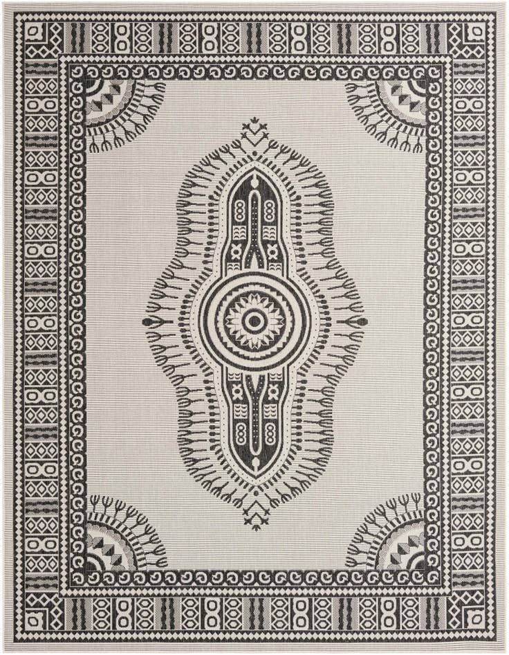 Detail image of 9' x 12' Easy-Clean Traditional Indoor / Outdoor Rug