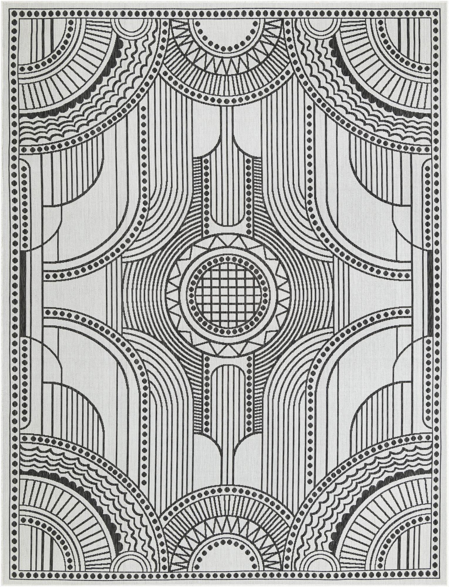 9' x 12'  Washable Traditional Indoor / Outdoor Rug