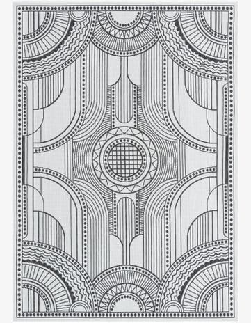 7' x 10' Easy-Clean Traditional Indoor / Outdoor Rug