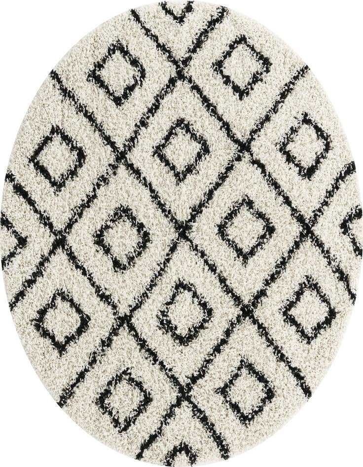 Detail image of 5' 3 x 5' 3 Lattice Shag Round Rug