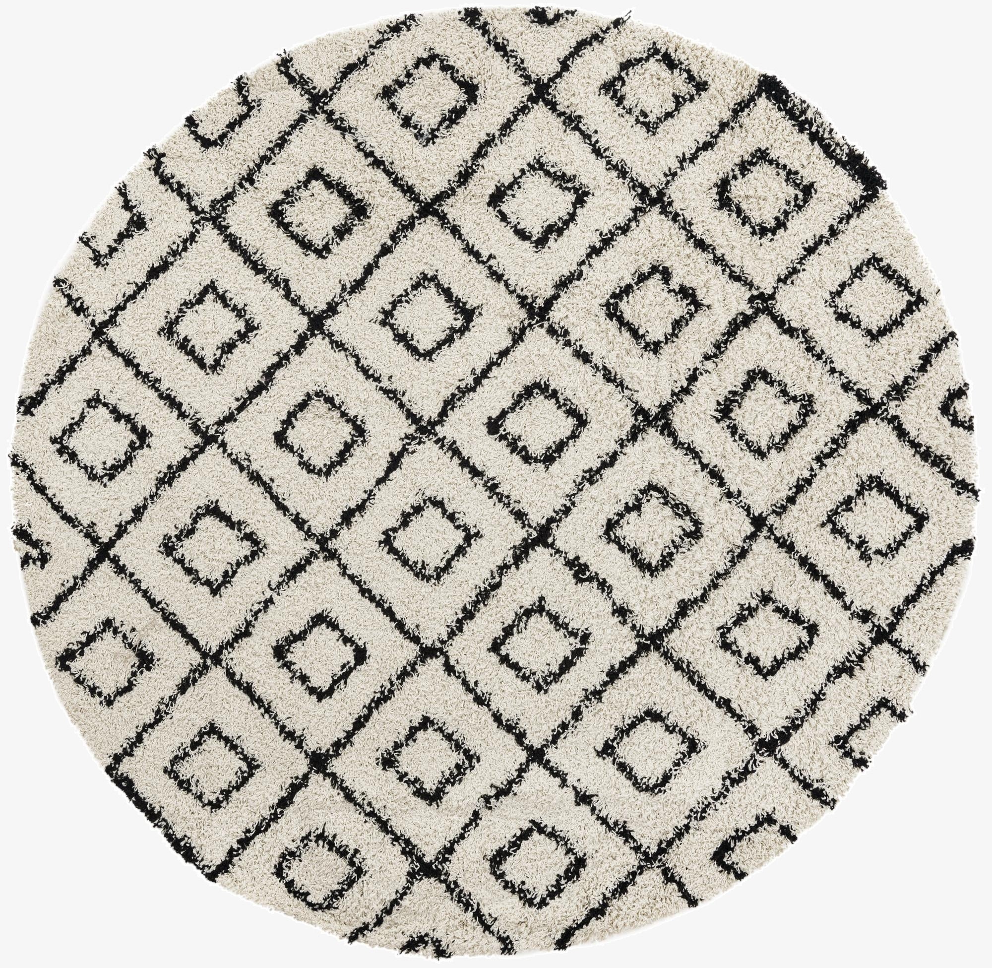 240cm x 240cm Trellis Shag Round Rug