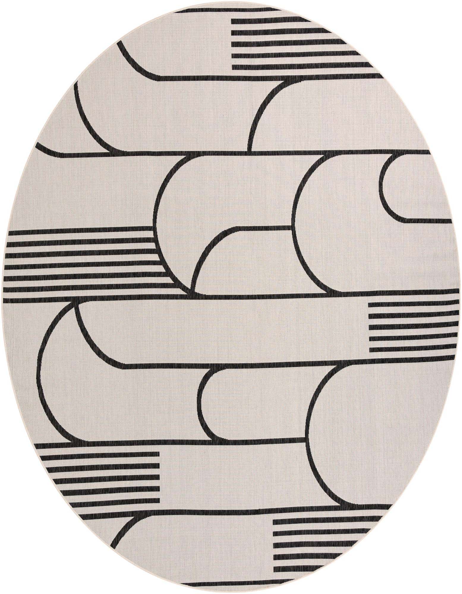 12' x 12' Easy-Clean Modern Indoor / Outdoor Round Rug