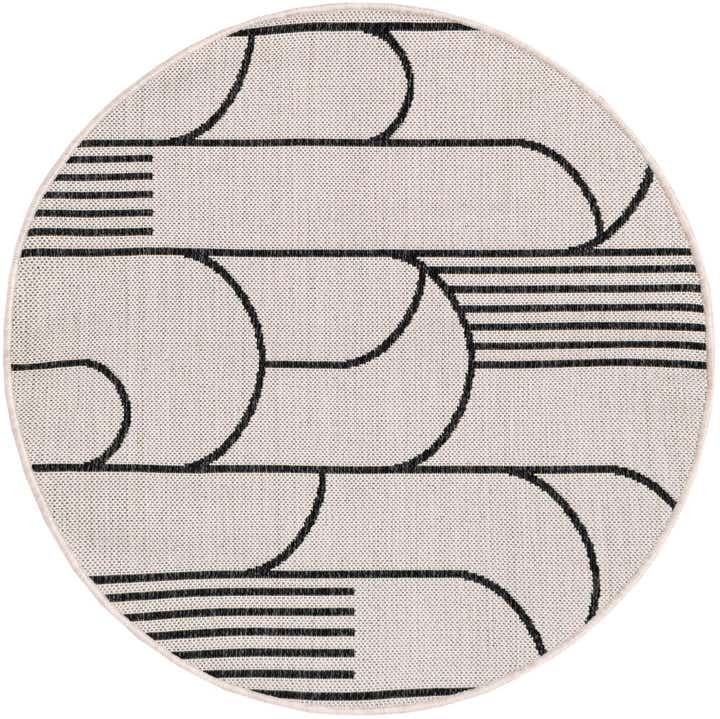 3' x 3' Easy-Clean Modern Indoor / Outdoor Round Rug