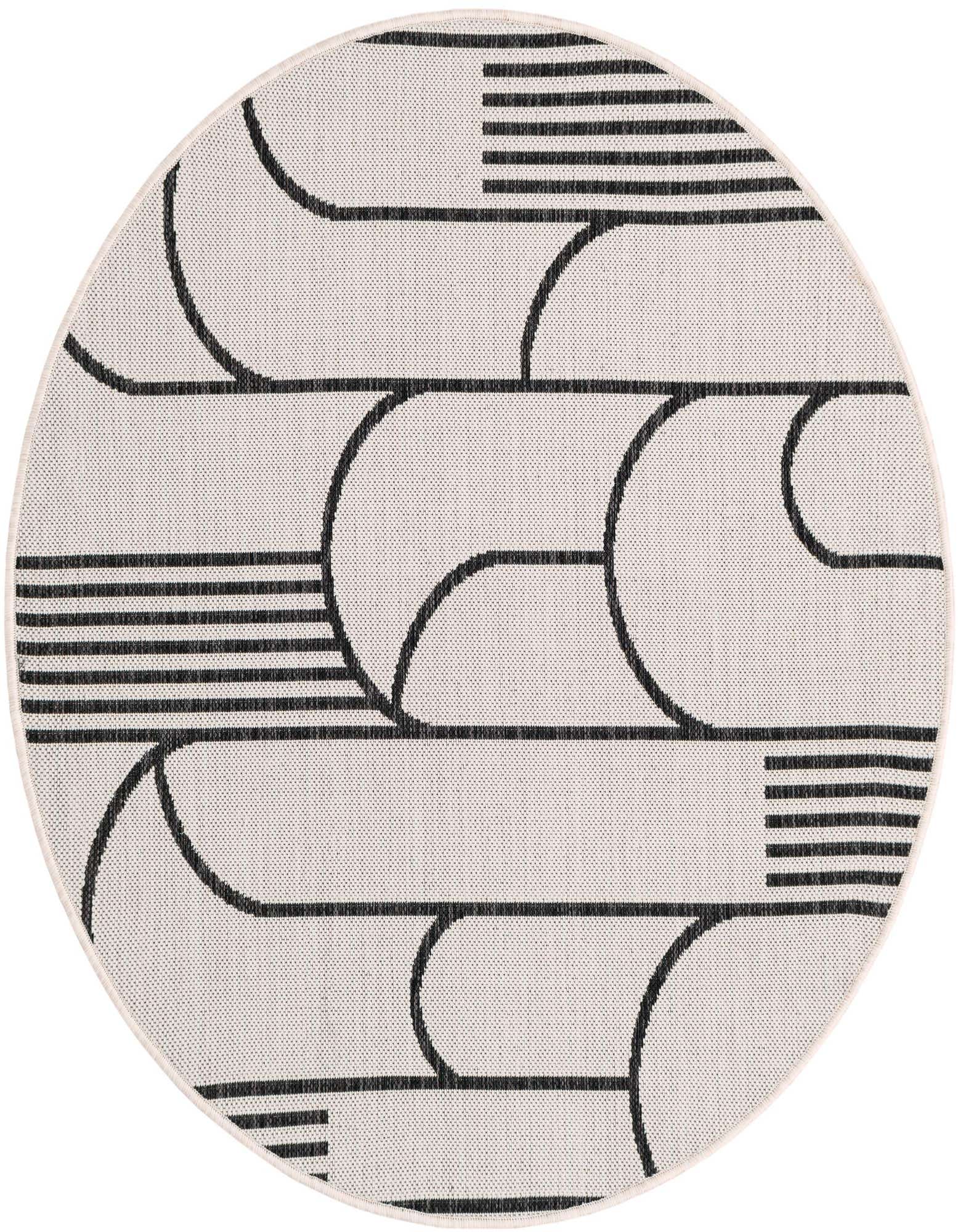 4' x 4' Easy-Clean Modern Indoor / Outdoor Round Rug