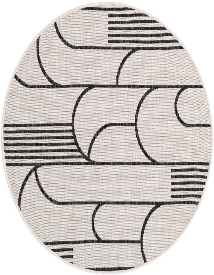 Detail image of 4' x 4' Easy-Clean Modern Indoor / Outdoor Round Rug