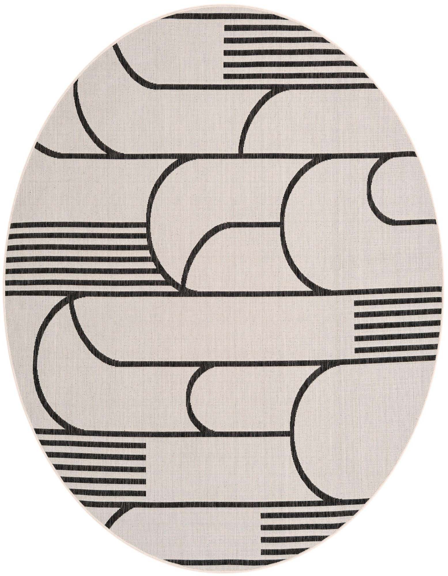 7' 10 x 7' 10 Easy-Clean Modern Indoor / Outdoor Round Rug