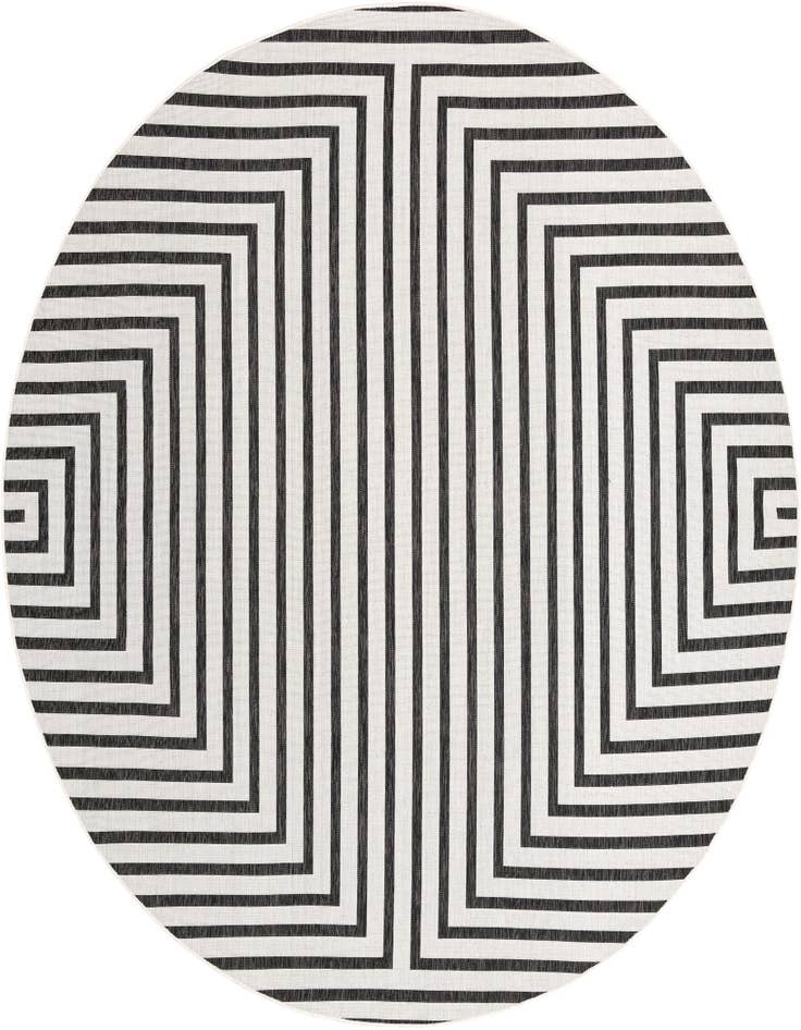 Detail image of 10' x 10' Easy-Clean Modern Indoor / Outdoor Round Rug