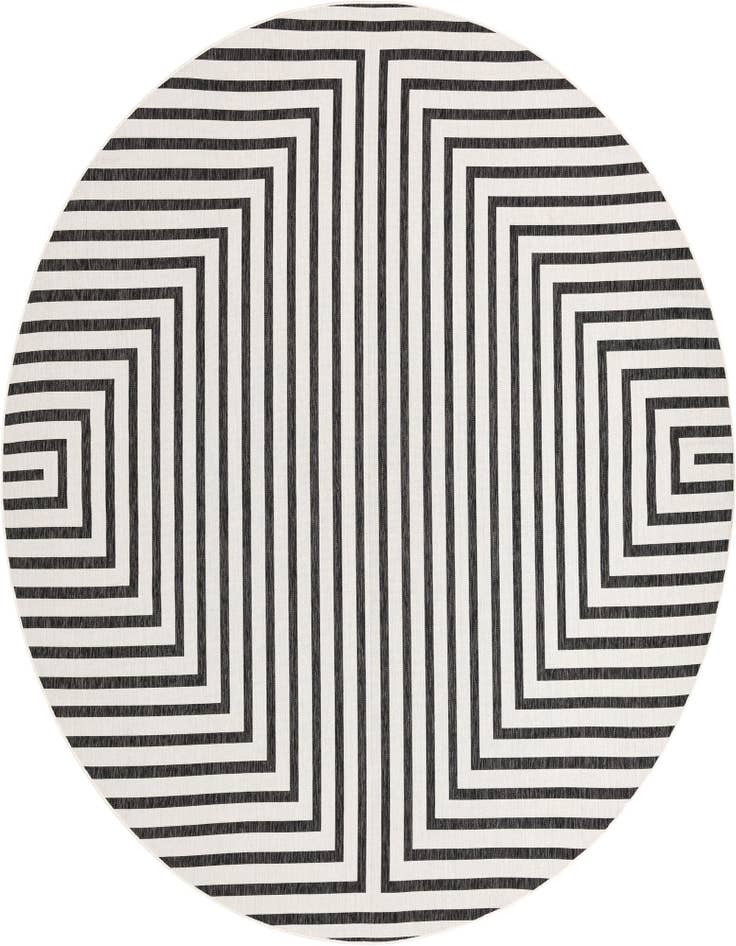 Detail image of 12' x 12' Easy-Clean Modern Indoor / Outdoor Round Rug