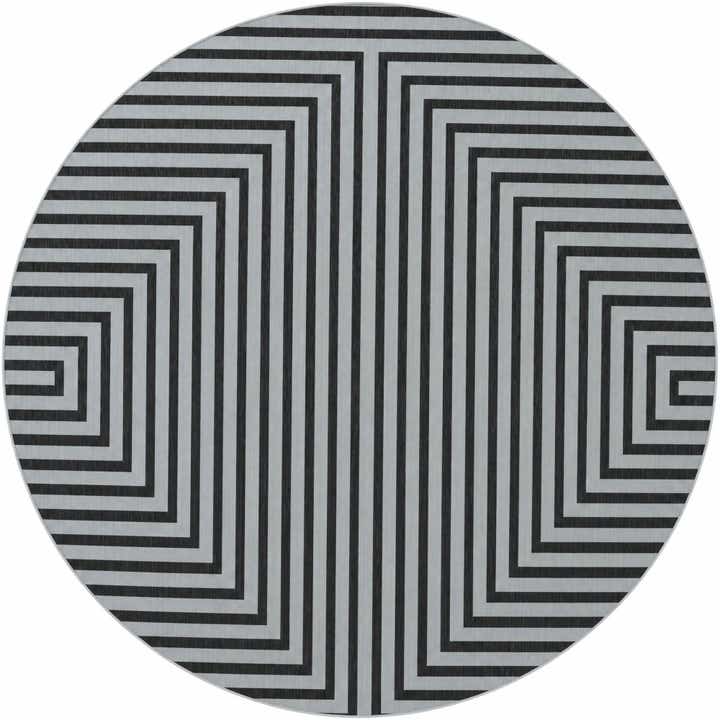 12' x 12' Easy-Clean Modern Indoor / Outdoor Round Rug