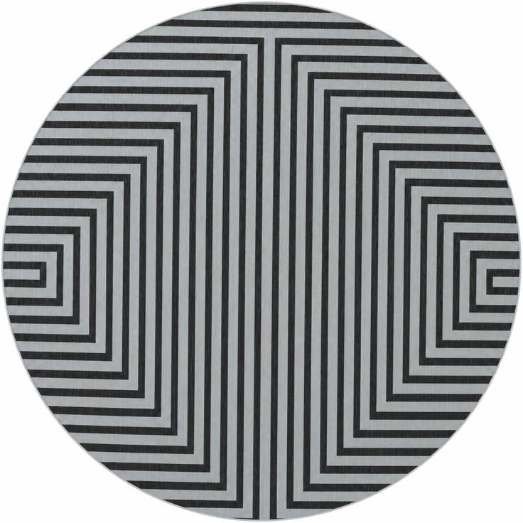 Detail image of 12' x 12' Easy-Clean Modern Indoor / Outdoor Round Rug