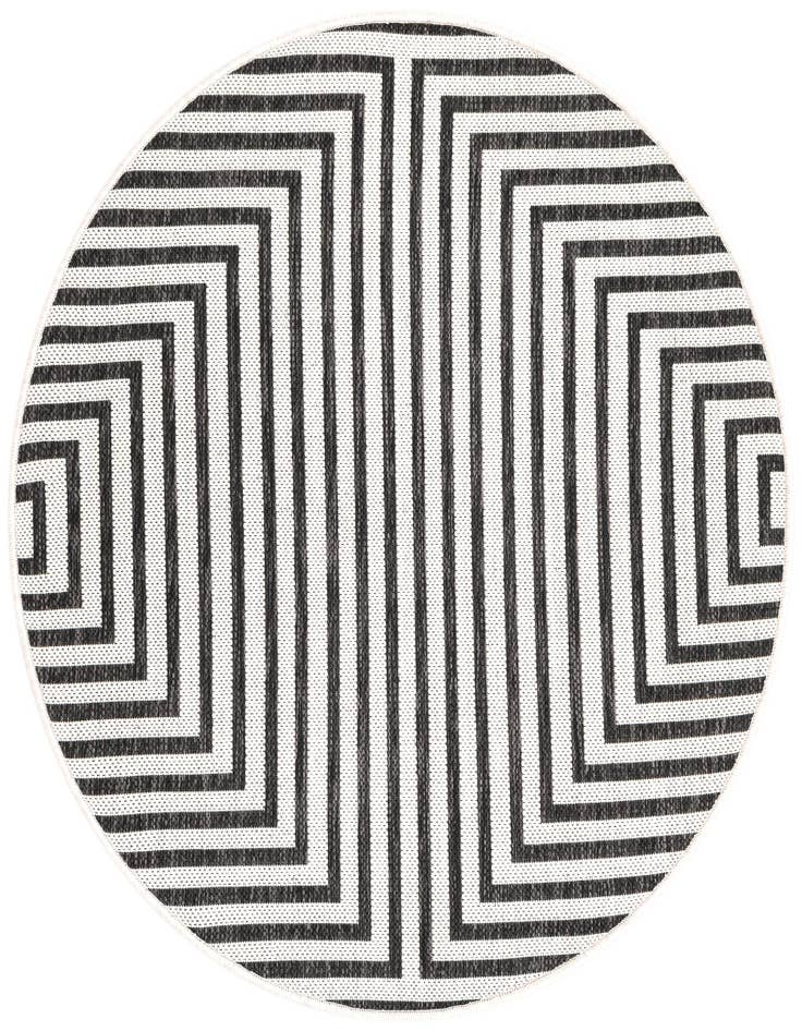 Detail image of 3' x 3' Easy-Clean Modern Indoor / Outdoor Round Rug