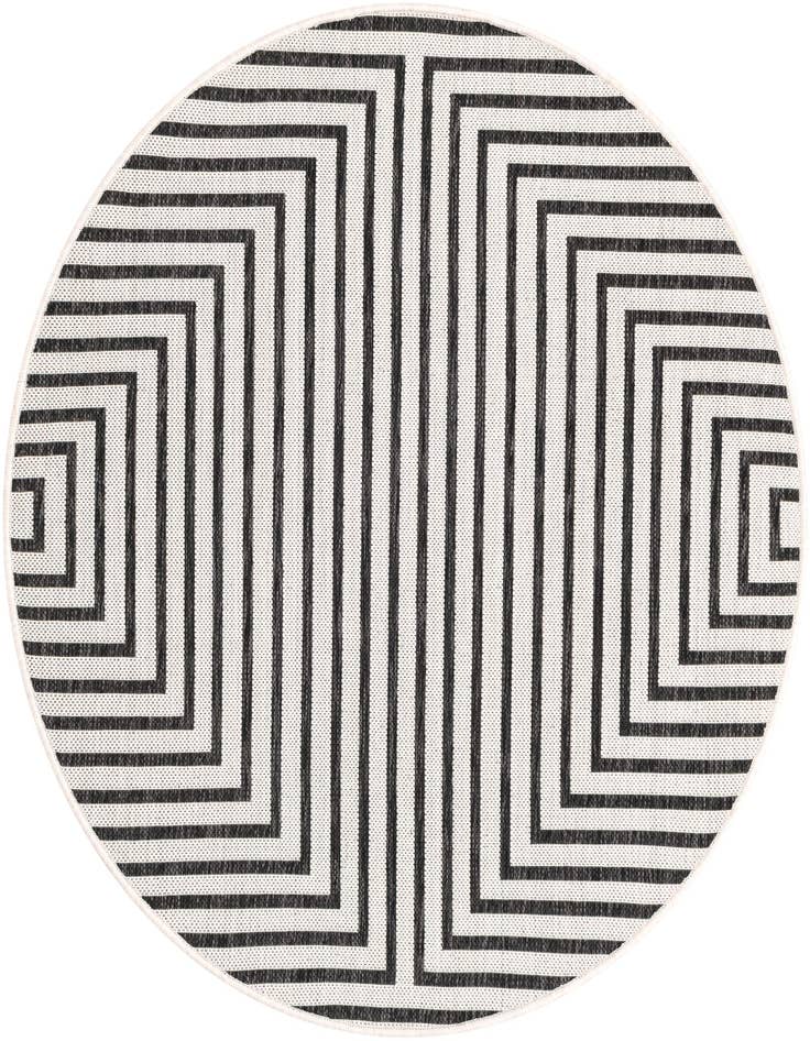 Detail image of 4' x 4' Easy-Clean Modern Indoor / Outdoor Round Rug