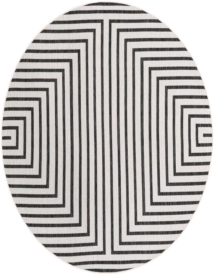 Detail image of 6' x 6' Easy-Clean Modern Indoor / Outdoor Round Rug