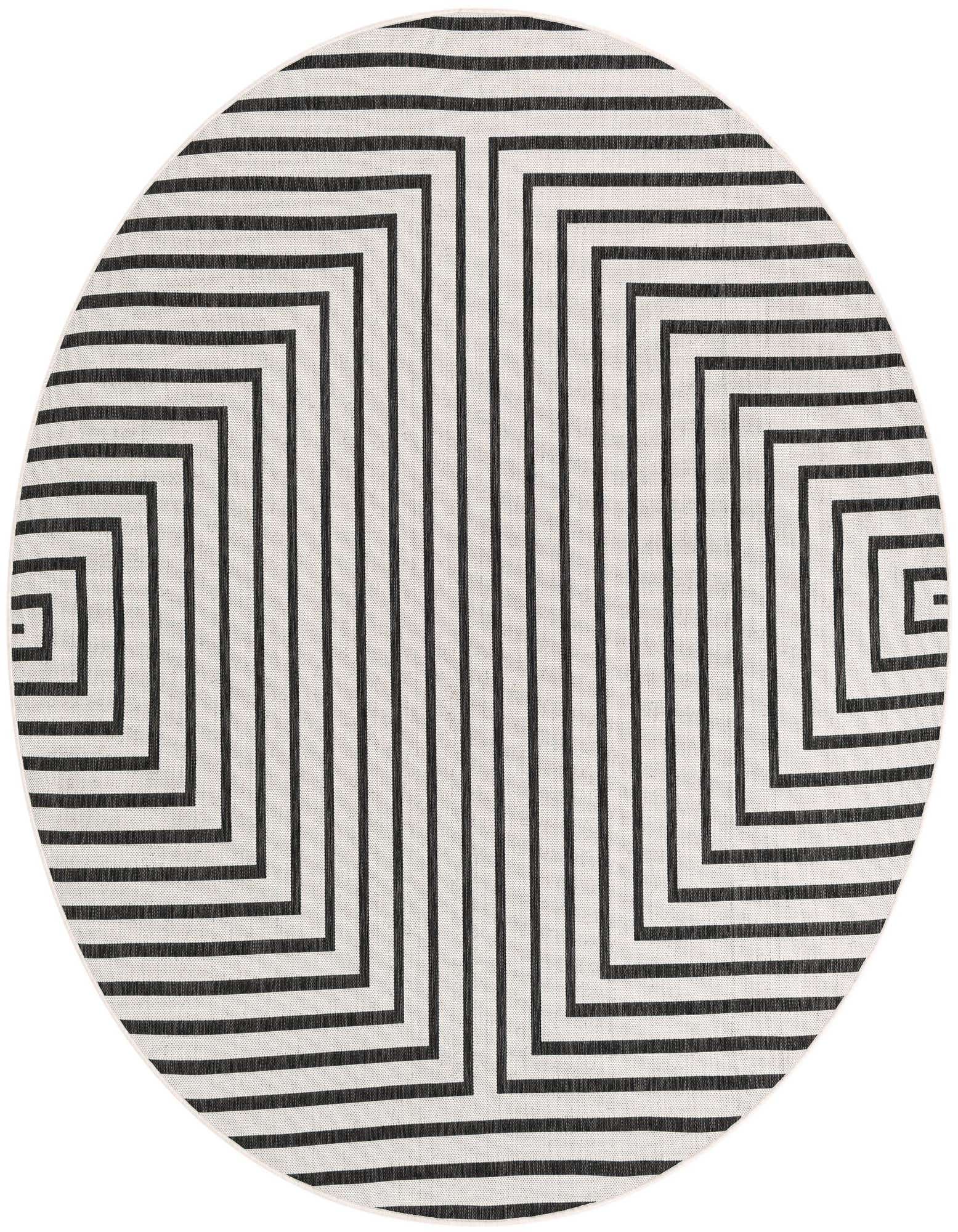 7' 10 x 7' 10 Easy-Clean Modern Indoor / Outdoor Round Rug