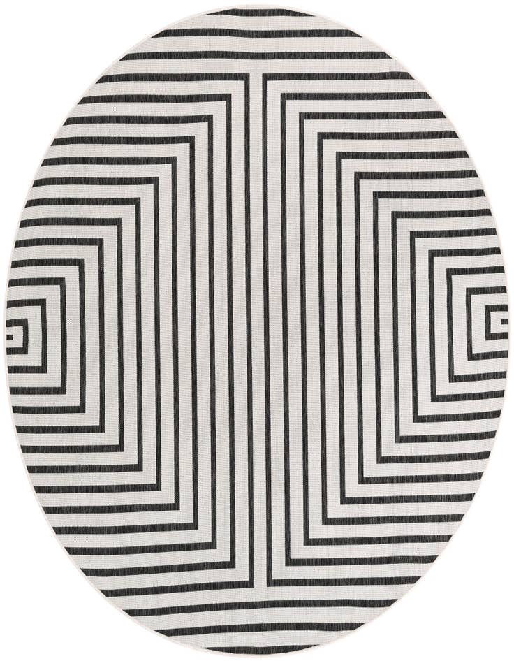 Detail image of 7' 10 x 7' 10 Easy-Clean Modern Indoor / Outdoor Round Rug