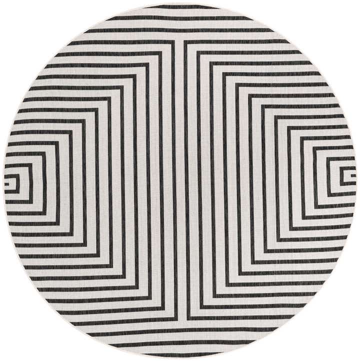 7' 10 x 7' 10 Easy-Clean Modern Indoor / Outdoor Round Rug