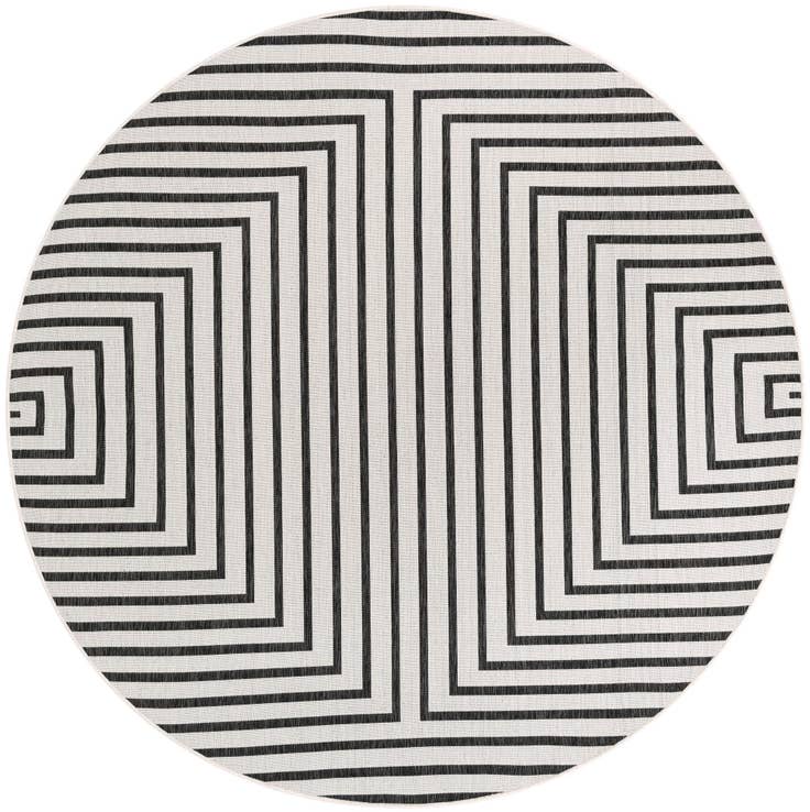 Detail image of 7' 10 x 7' 10 Easy-Clean Modern Indoor / Outdoor Round Rug