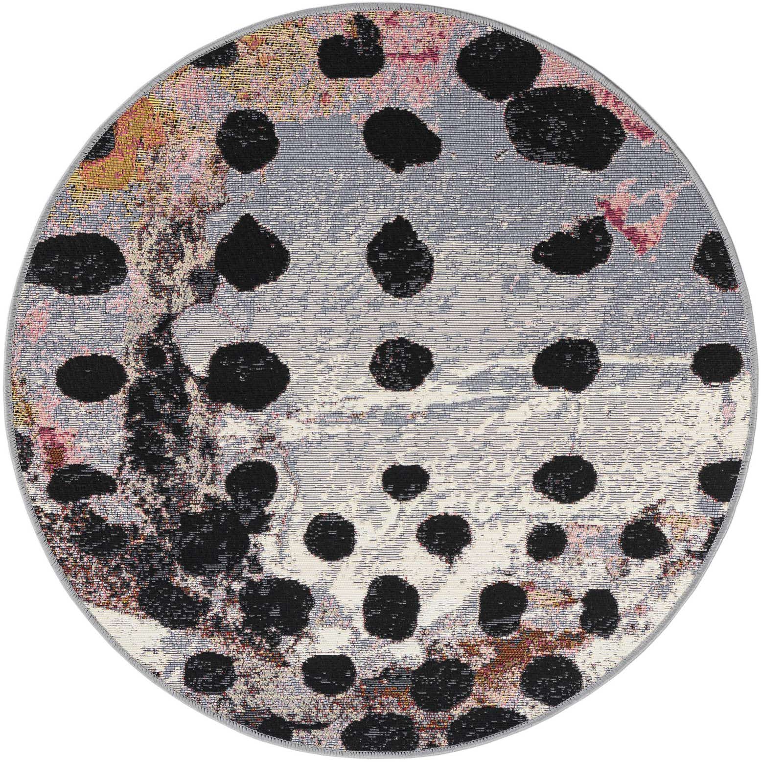 3' x 3' Easy-Clean Modern Indoor / Outdoor Round Rug