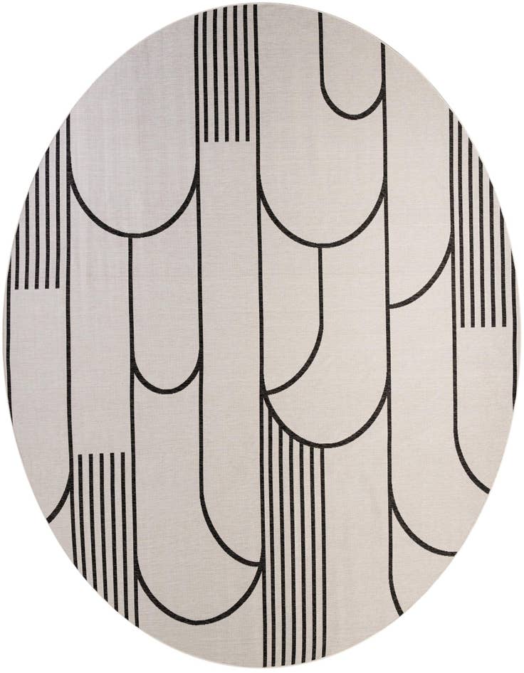 Detail image of 13' x 13' Easy-Clean Modern Indoor / Outdoor Round Rug