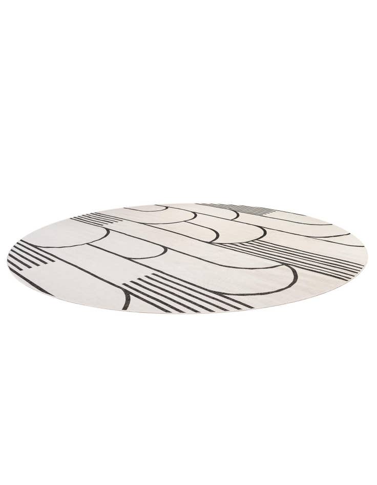Detail image of 13' x 13'  Washable Modern Indoor / Outdoor Round Rug