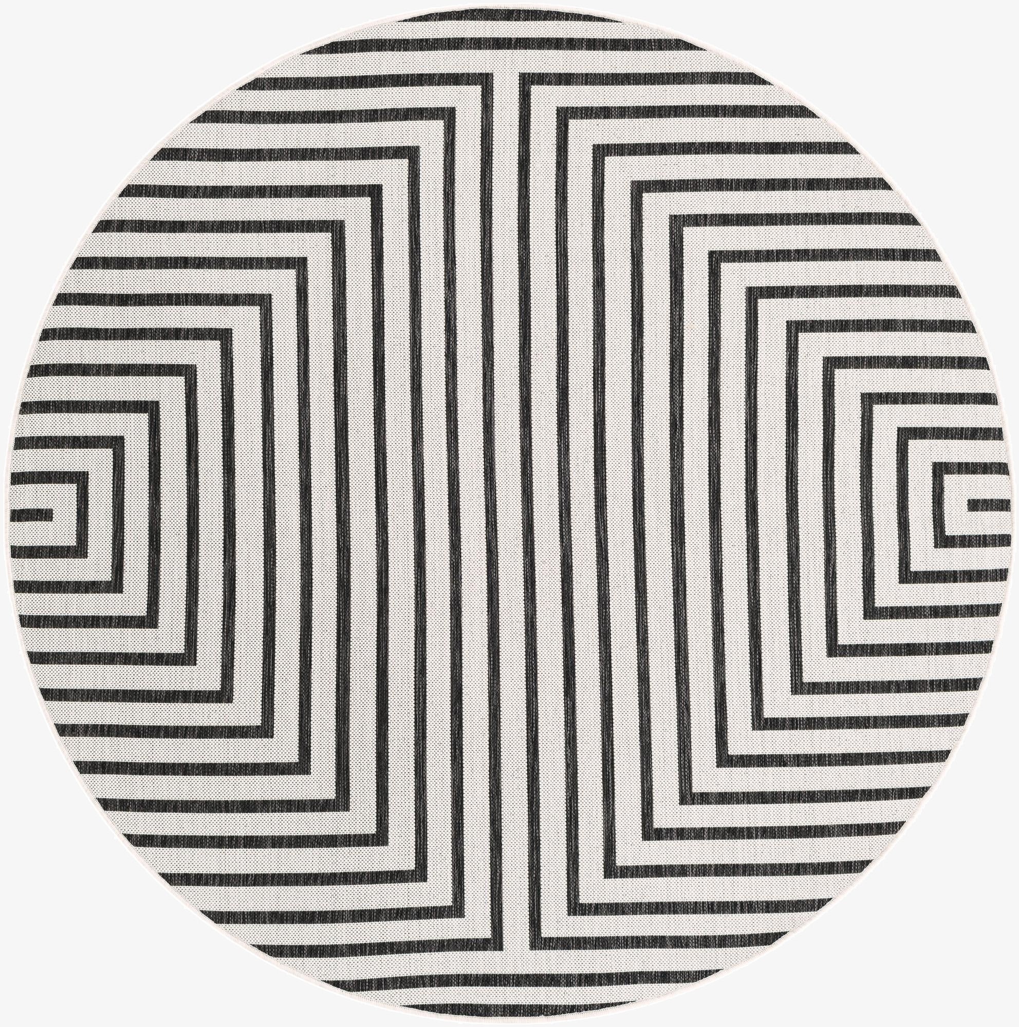 6' x 6'  Washable Modern Indoor / Outdoor Round Rug