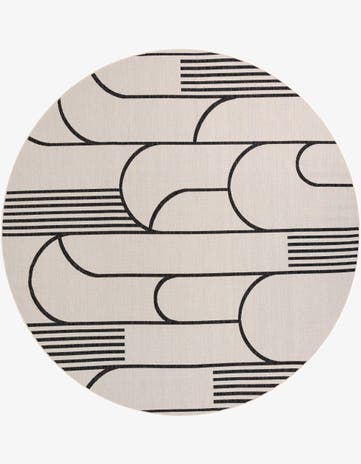 12' x 12' Easy-Clean Modern Indoor / Outdoor Round Rug