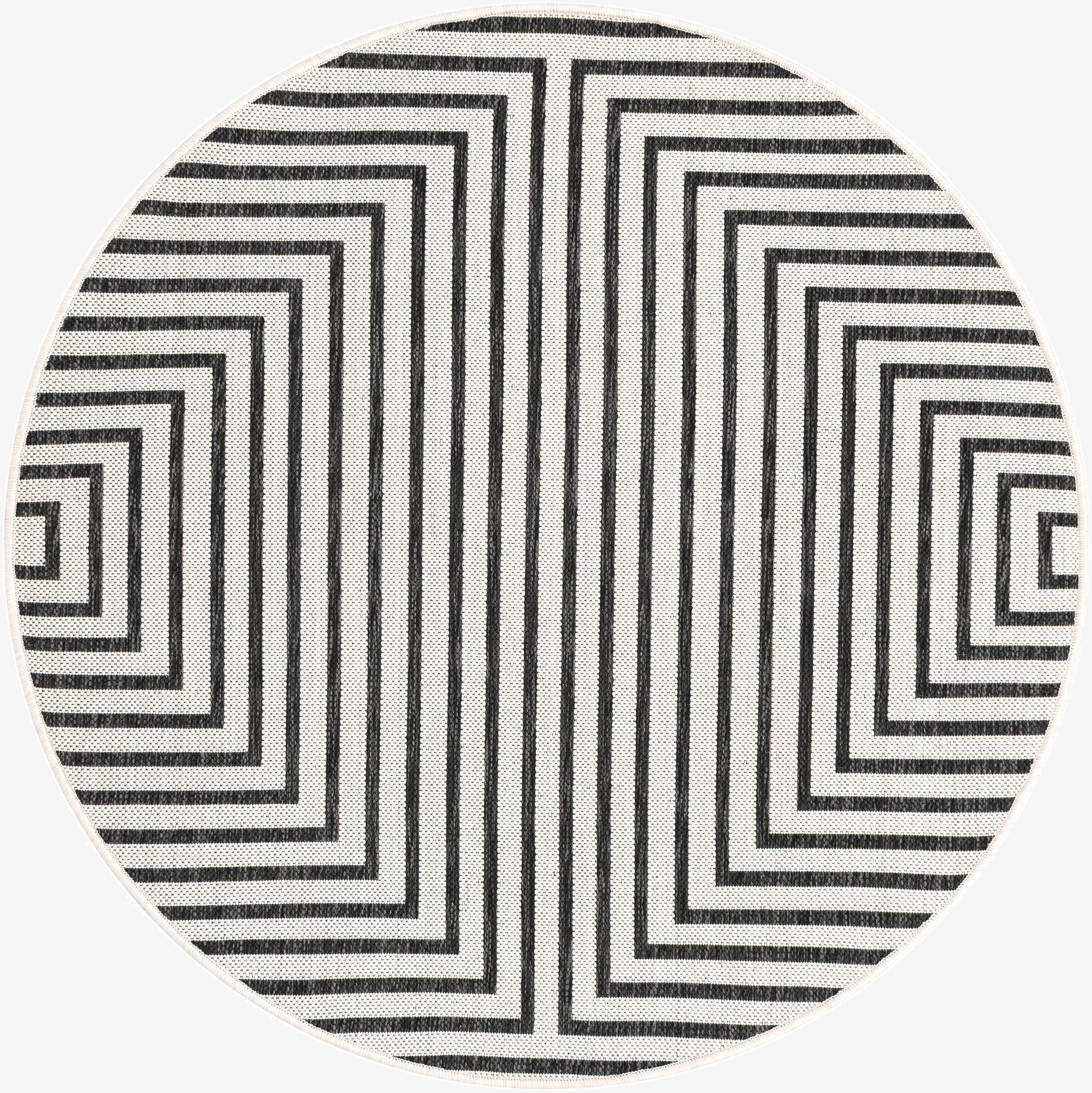 4' x 4'  Washable Modern Indoor / Outdoor Round Rug