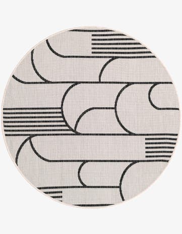 4' x 4' Easy-Clean Modern Indoor / Outdoor Round Rug