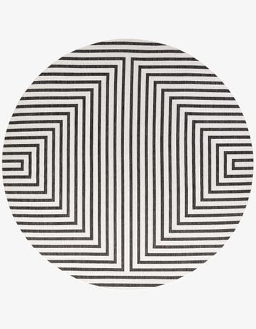 13' x 13' Easy-Clean Modern Indoor / Outdoor Round Rug