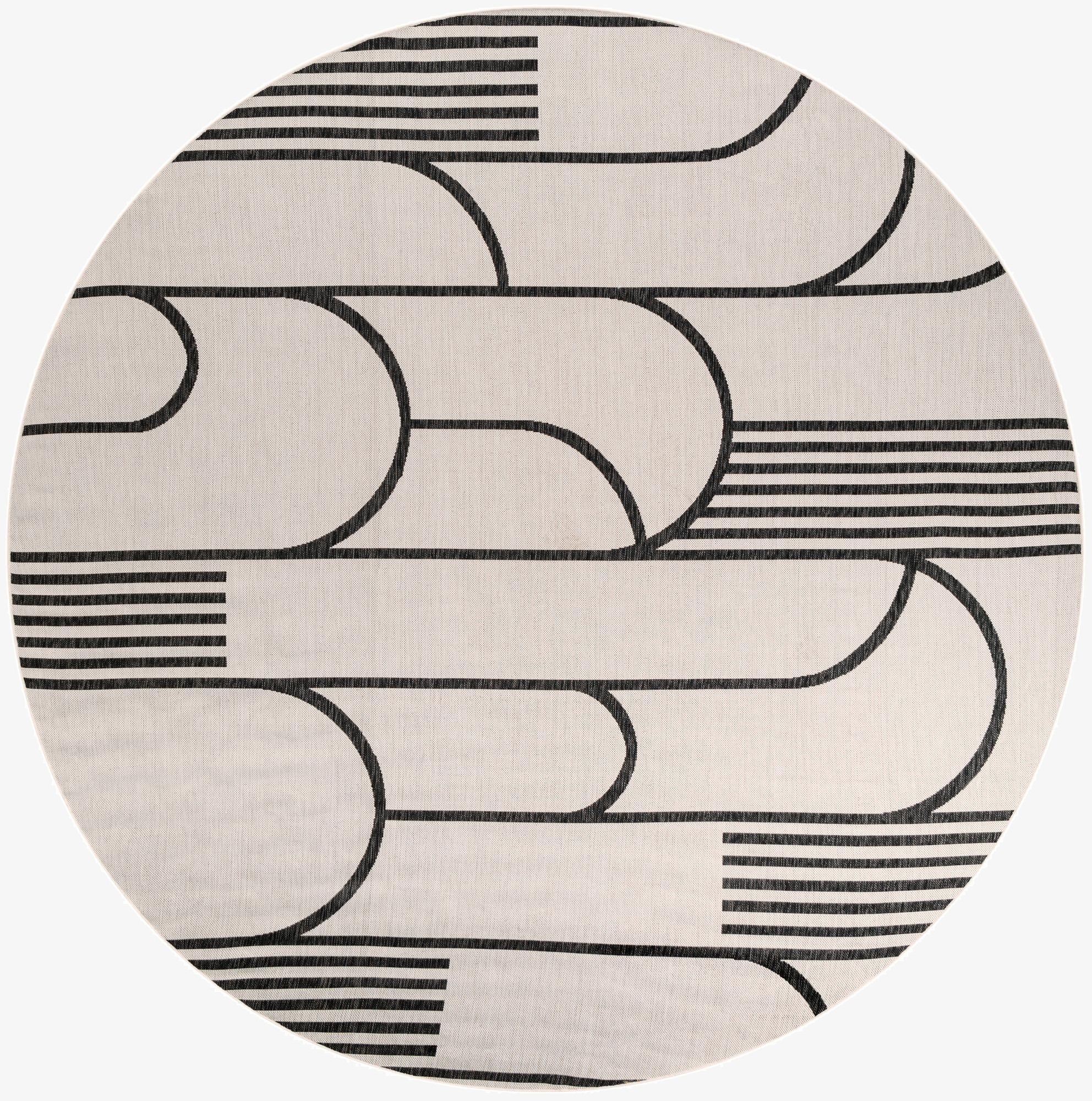 10' x 10'  Washable Modern Indoor / Outdoor Round Rug