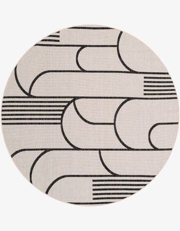 6' x 6' Easy-Clean Modern Indoor / Outdoor Round Rug