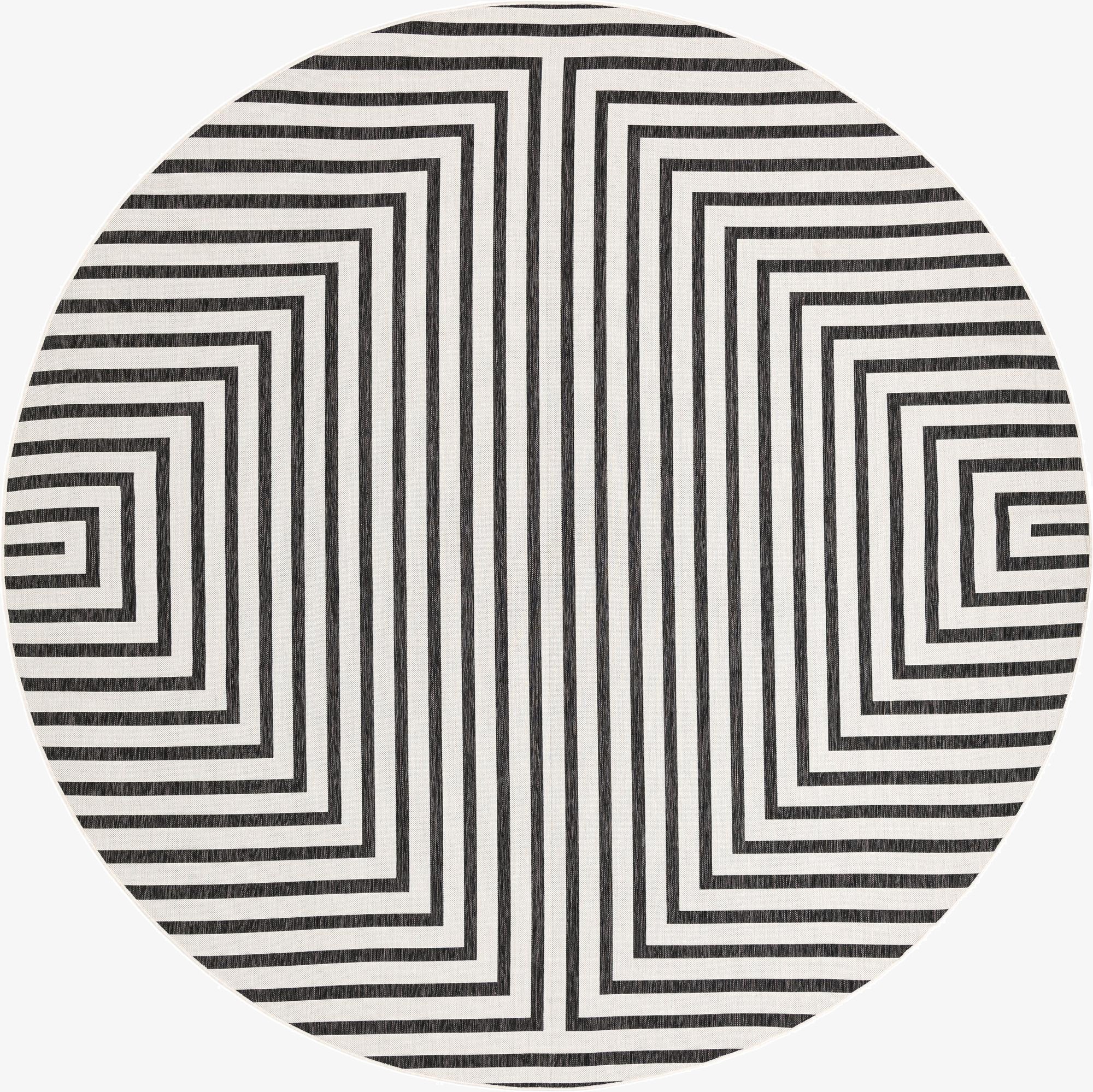 12' x 12'  Washable Modern Indoor / Outdoor Round Rug