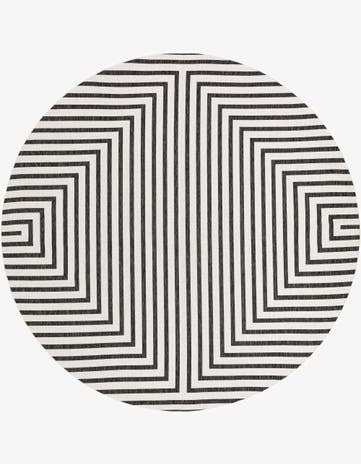 12' x 12' Easy-Clean Modern Indoor / Outdoor Round Rug