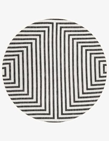 3' x 3' Easy-Clean Modern Indoor / Outdoor Round Rug