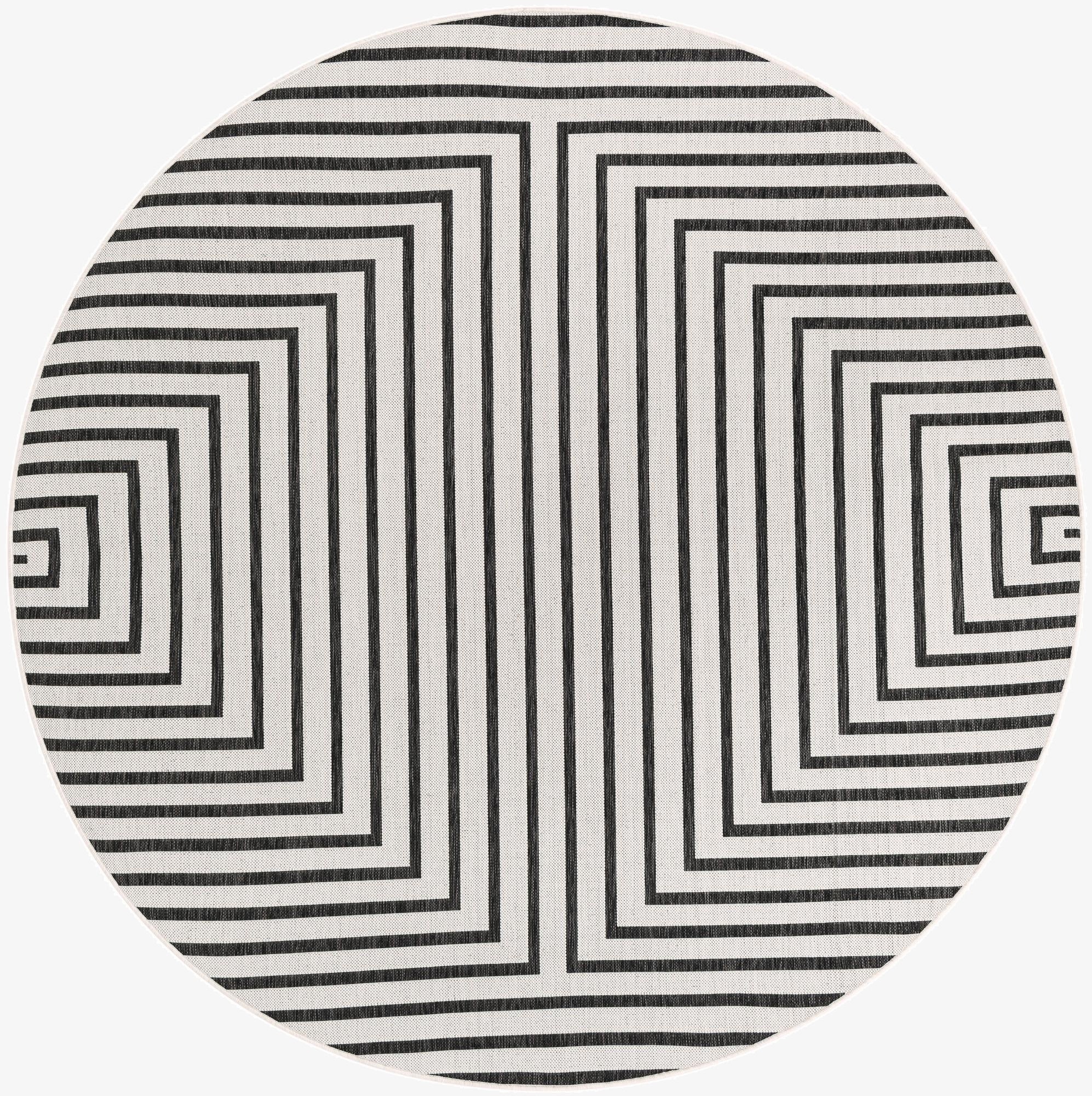 7' 10 x 7' 10  Washable Modern Indoor / Outdoor Round Rug