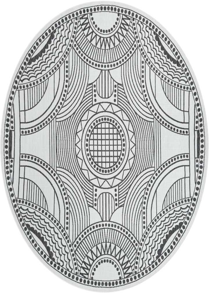 10' x 10' Easy-Clean Traditional Indoor / Outdoor Round Rug