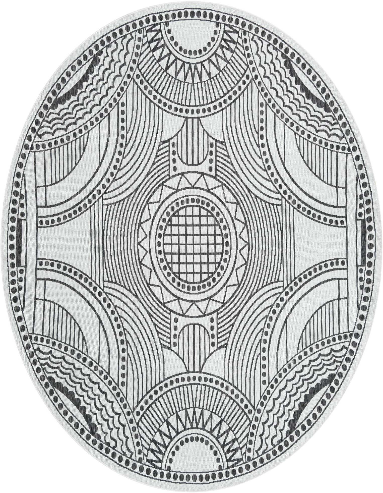 10' x 10' Easy-Clean Traditional Indoor / Outdoor Round Rug
