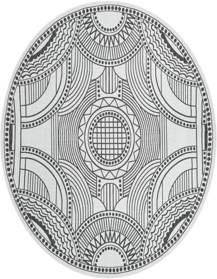 Detail image of 10' x 10' Easy-Clean Traditional Indoor / Outdoor Round Rug