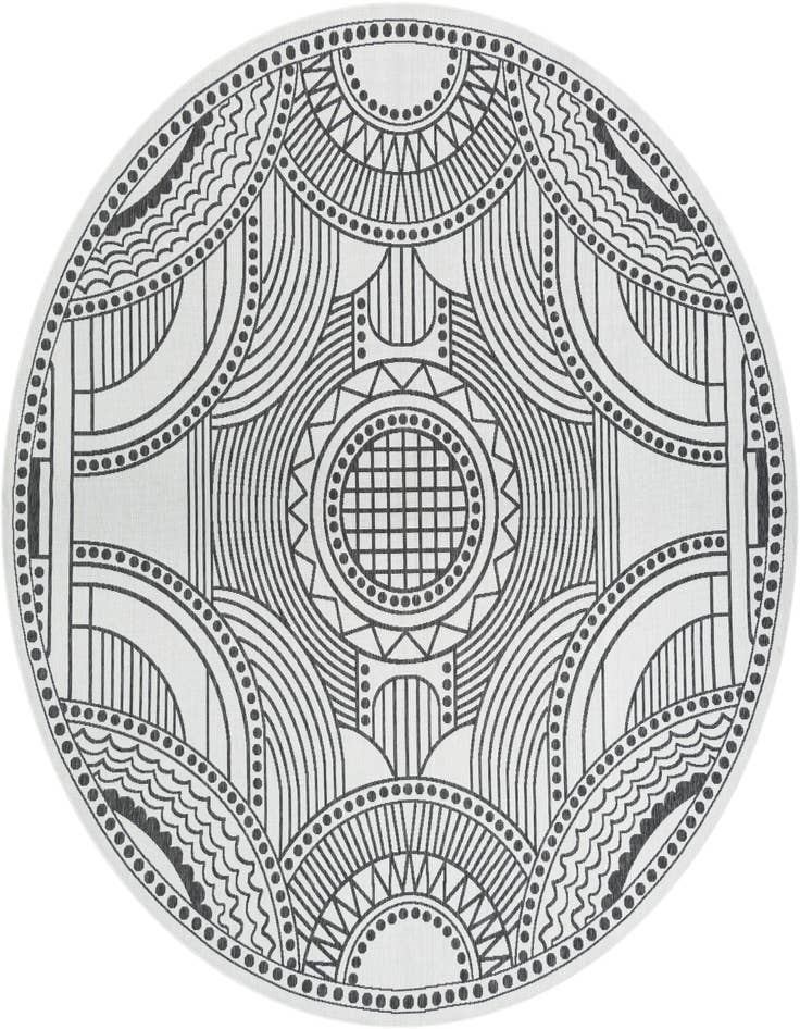 Detail image of 12' x 12' Easy-Clean Traditional Indoor / Outdoor Round Rug