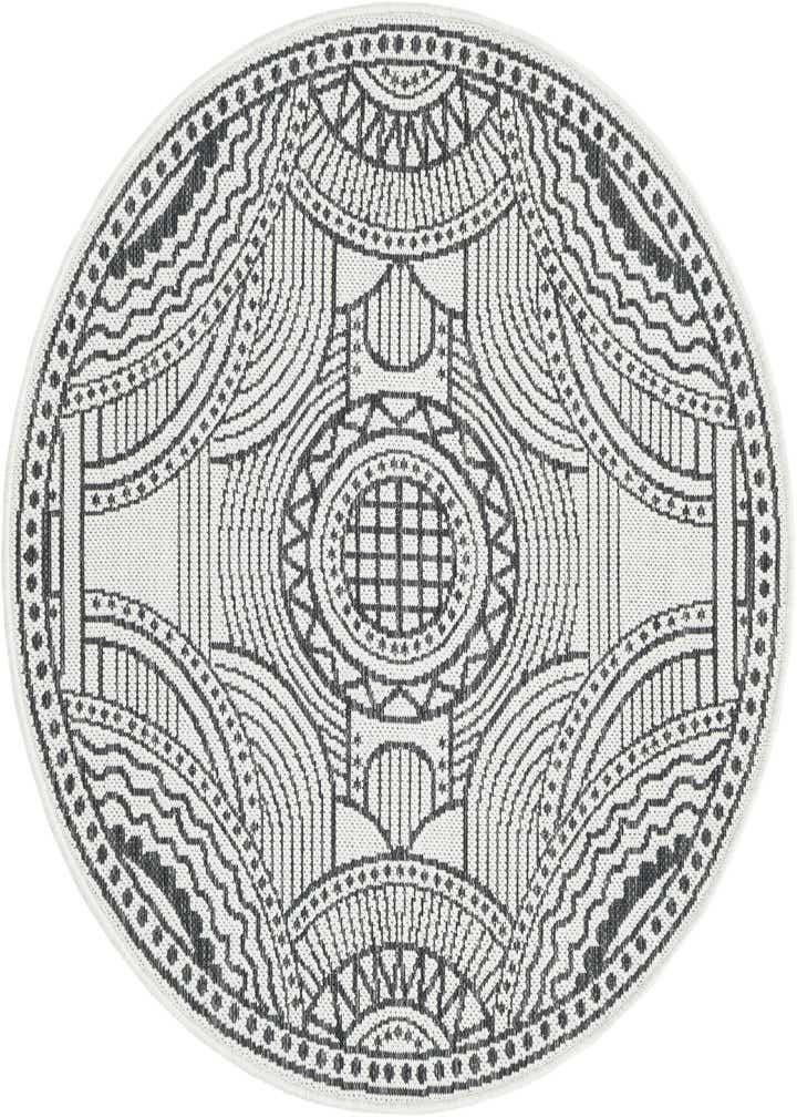 3' 1 x 3' 1 Easy-Clean Traditional Indoor / Outdoor Round Rug