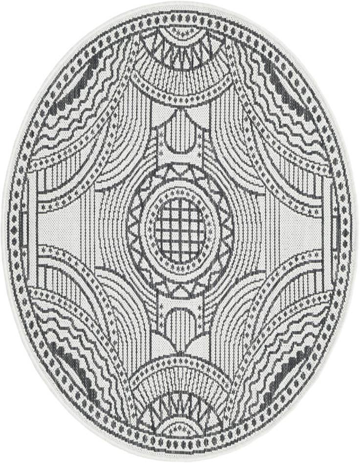 Detail image of 3' 1 x 3' 1 Easy-Clean Traditional Indoor / Outdoor Round Rug