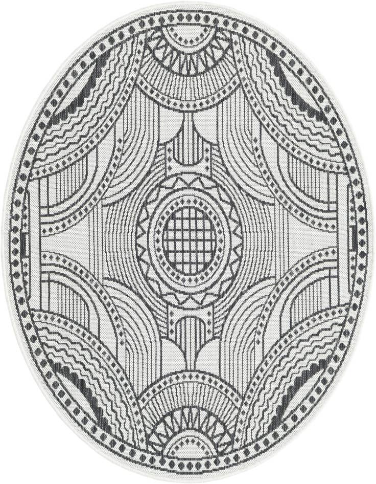 Detail image of 4' 1 x 4' 1 Easy-Clean Traditional Indoor / Outdoor Round Rug