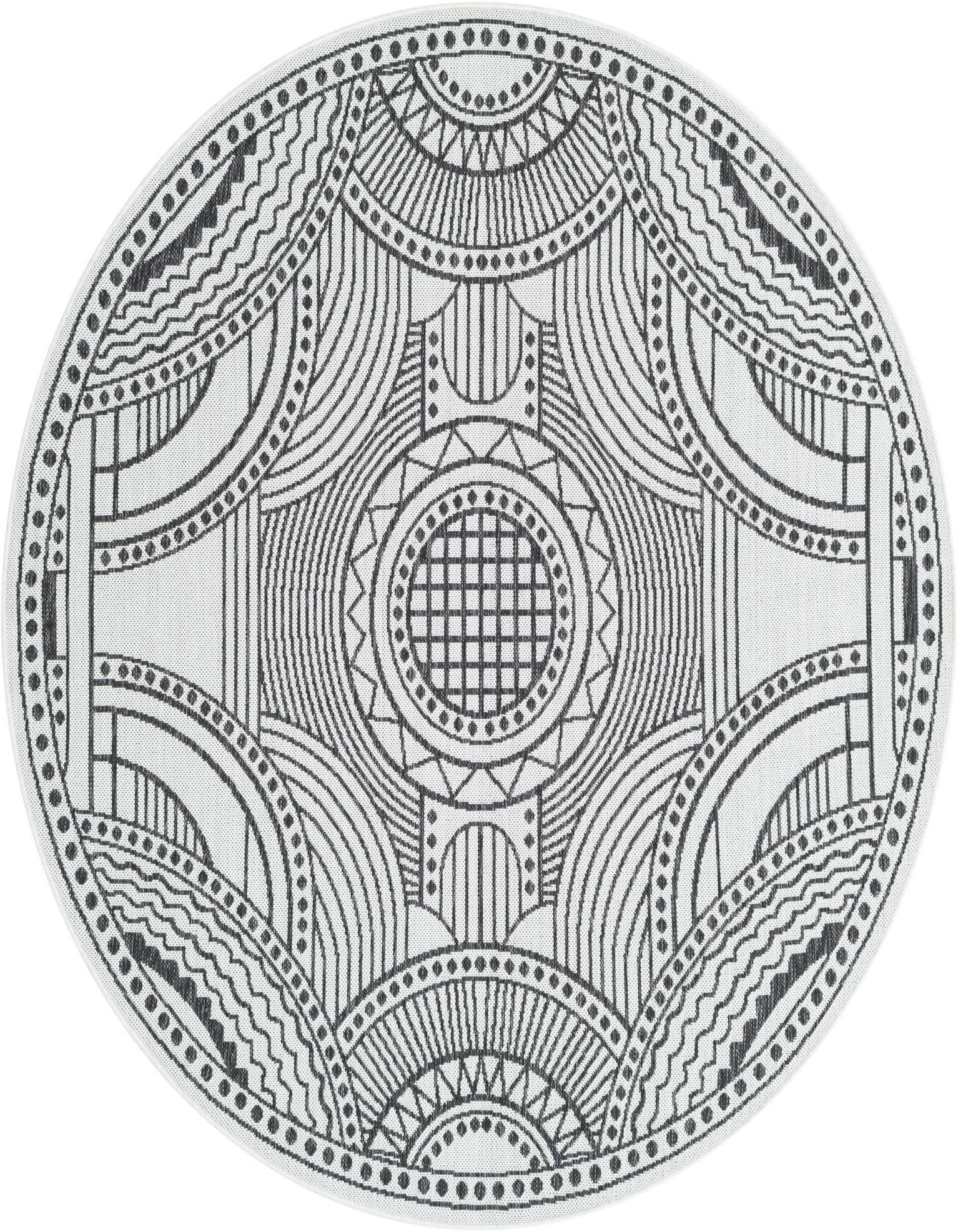 6' x 6' Easy-Clean Traditional Indoor / Outdoor Round Rug