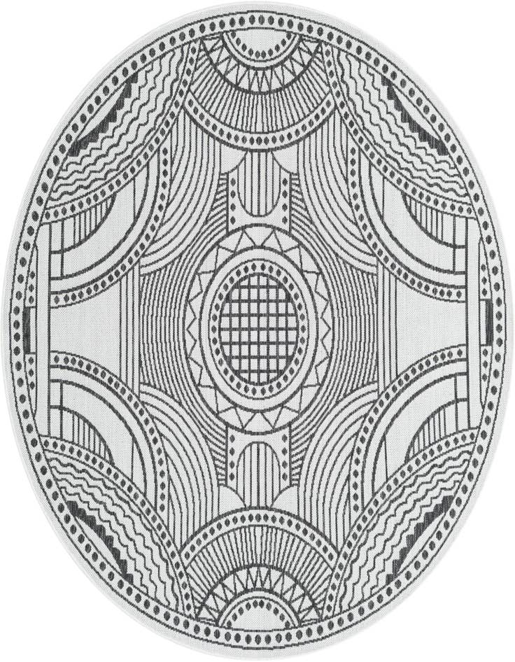 Detail image of 6' x 6' Easy-Clean Traditional Indoor / Outdoor Round Rug
