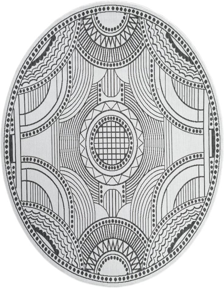 Detail image of 7' 10 x 7' 10 Easy-Clean Traditional Indoor / Outdoor Round Rug
