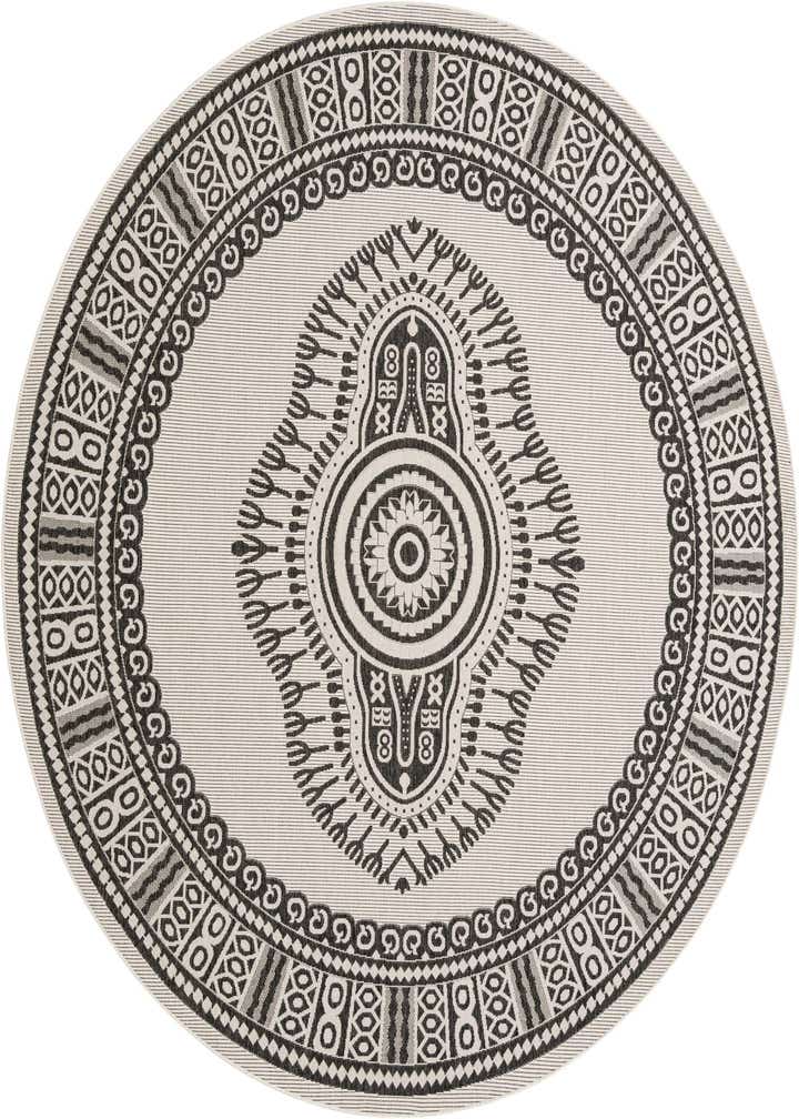 10' x 10' Easy-Clean Traditional Indoor / Outdoor Round Rug