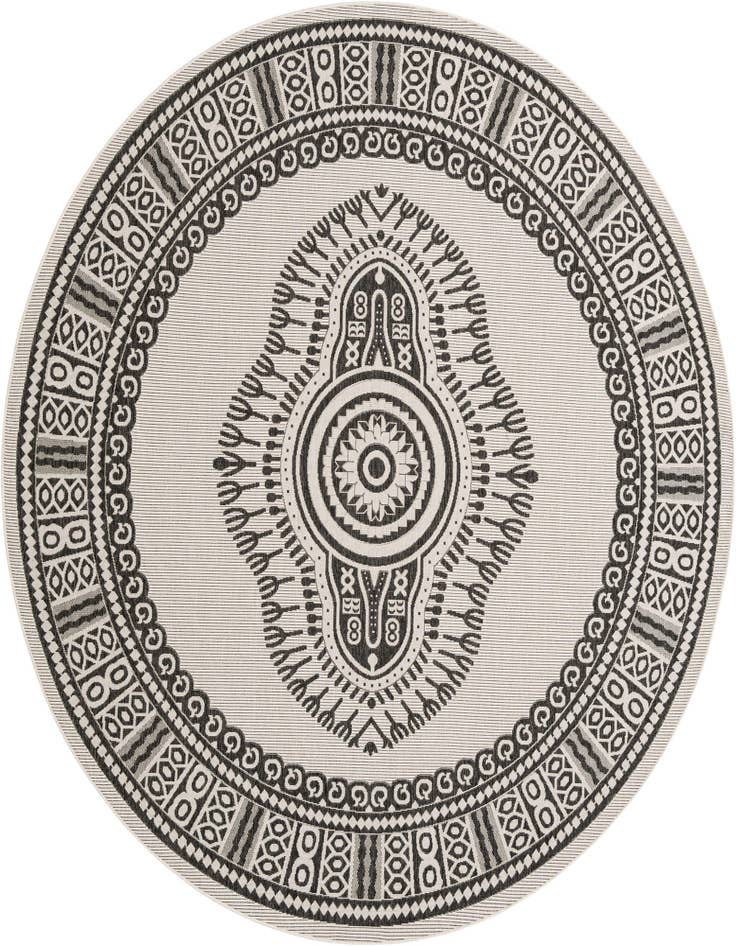 Detail image of 10' x 10' Easy-Clean Traditional Indoor / Outdoor Round Rug